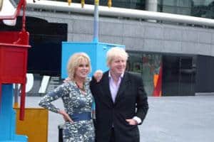 Mayor of London Boris Johnson and Joanna Lumley at the launch of the Network in July 2010